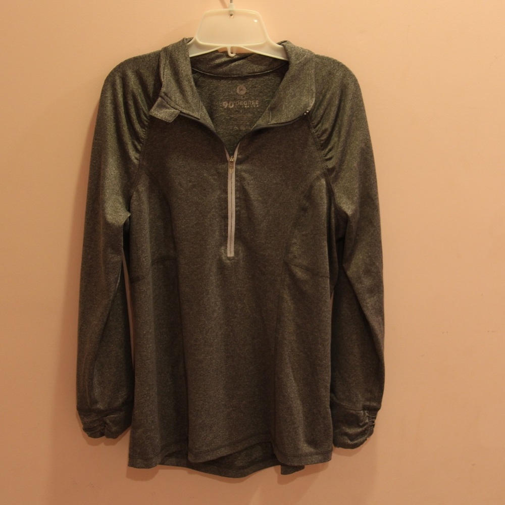 90 Degree by Reflex Grey Athletic Quarter Zip Sm